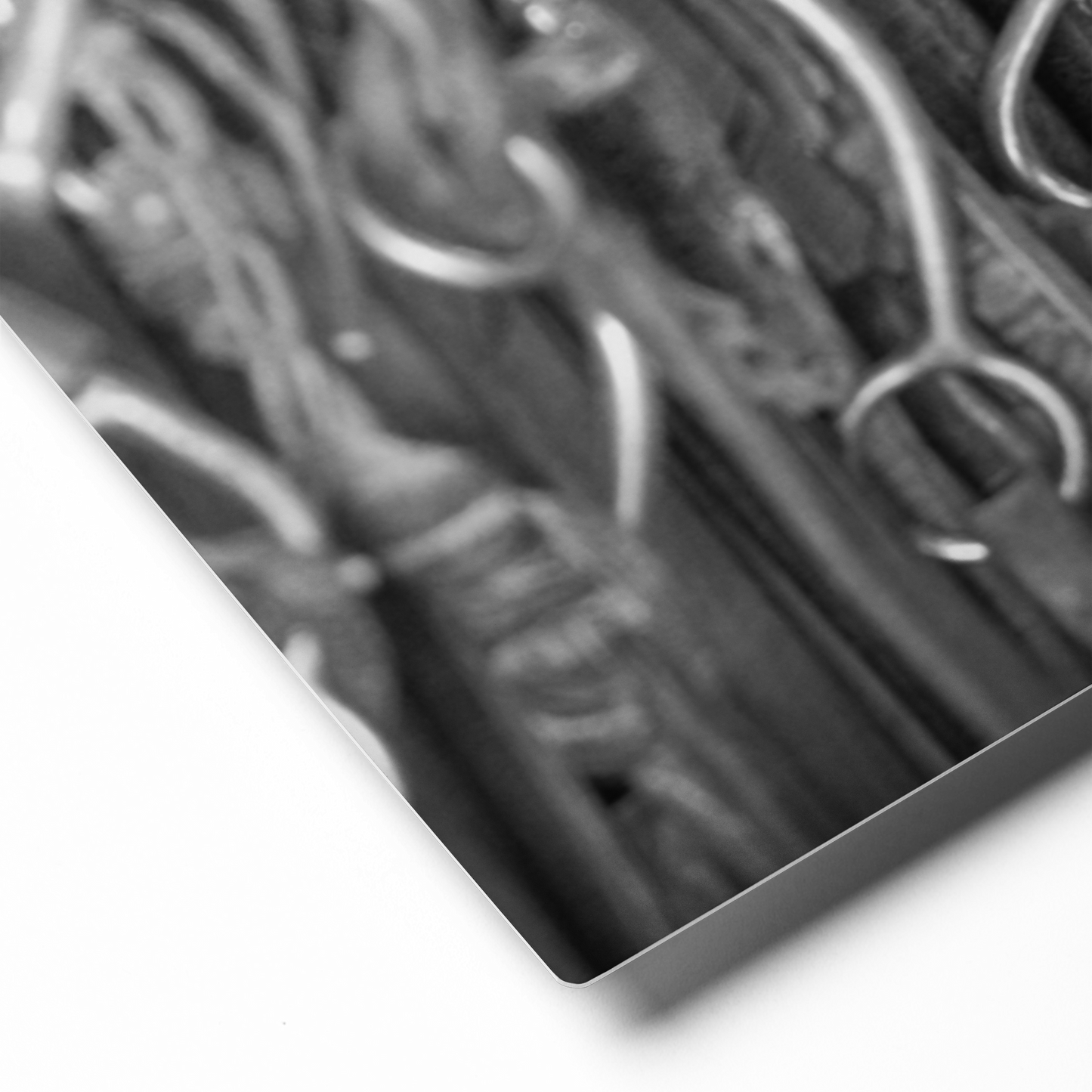 close up details metal print