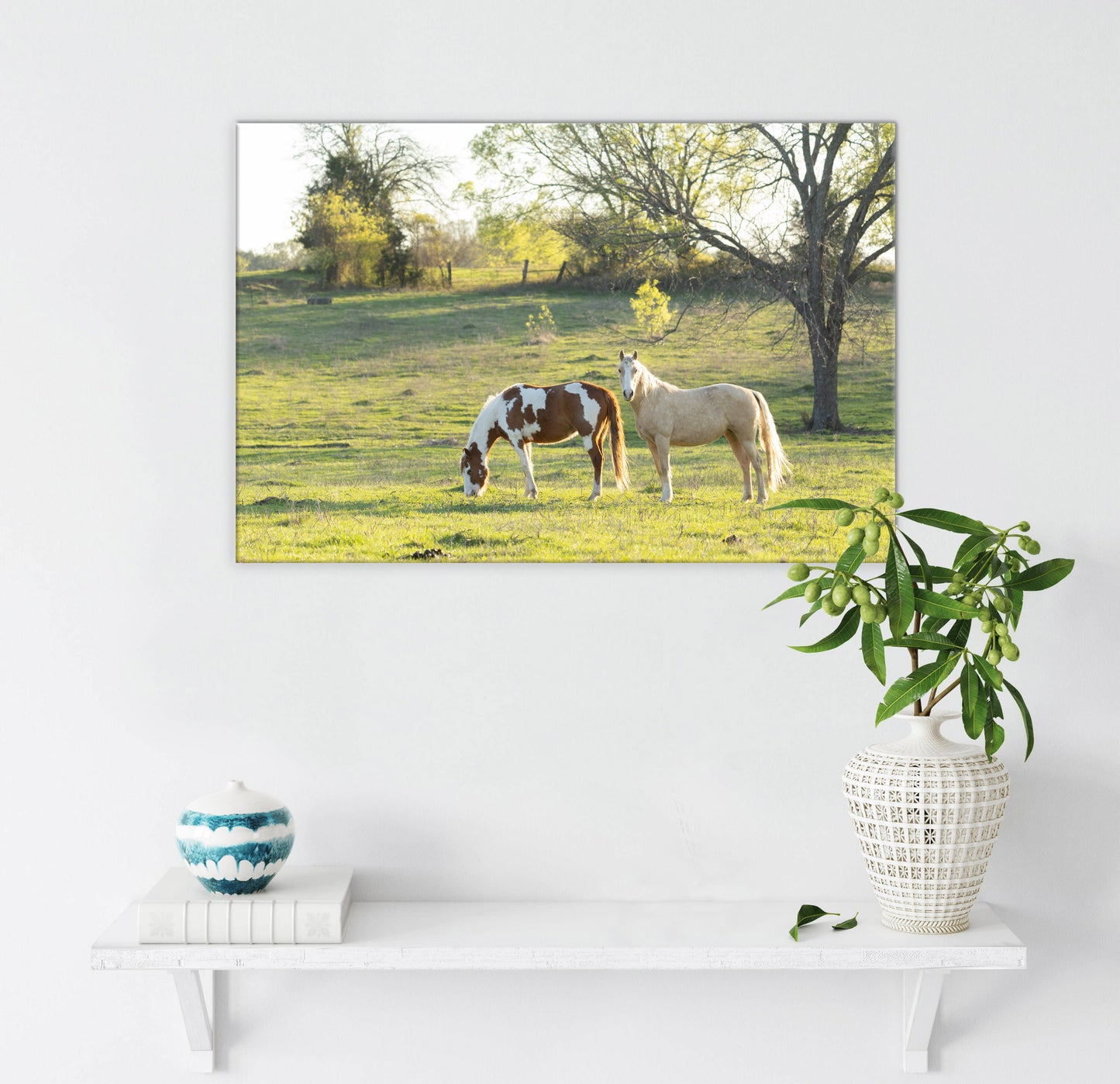Horses in the Field Farmhouse Wall Art