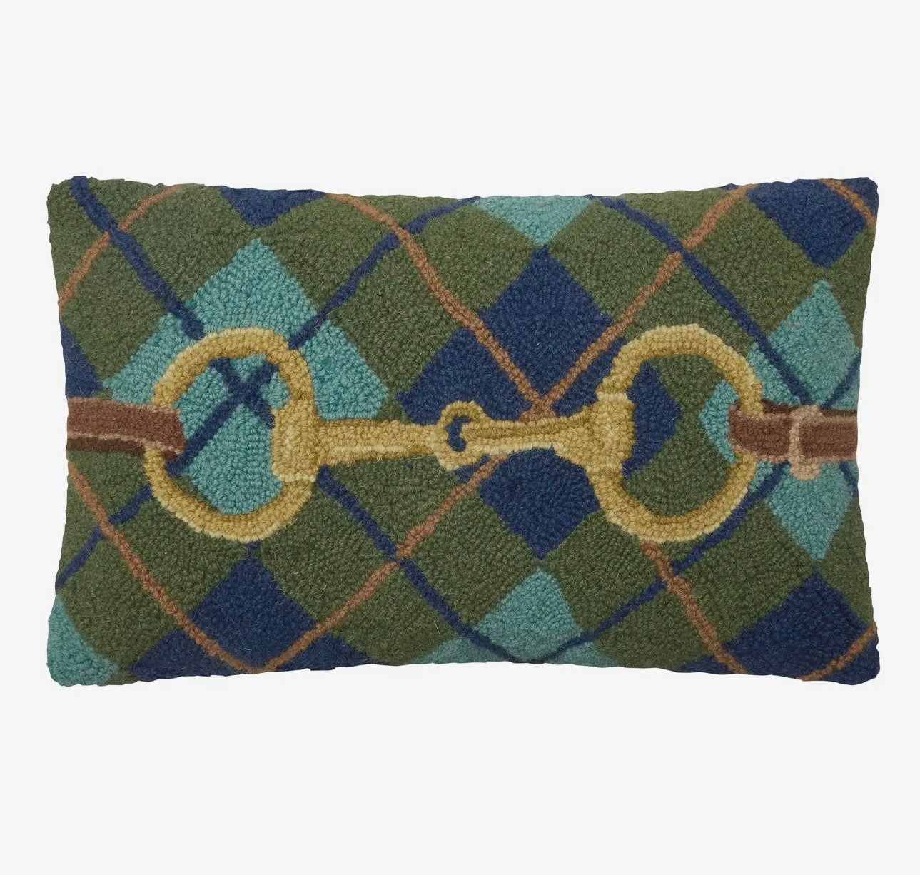 The Plaid Snaffle Bit Hook Pillow