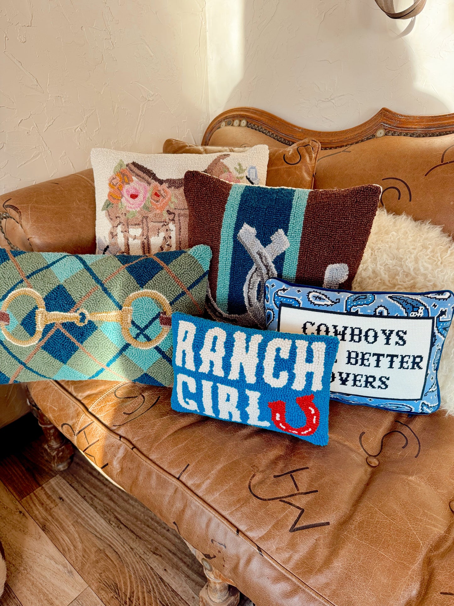 The Striped Double Horseshoe Hook Pillow