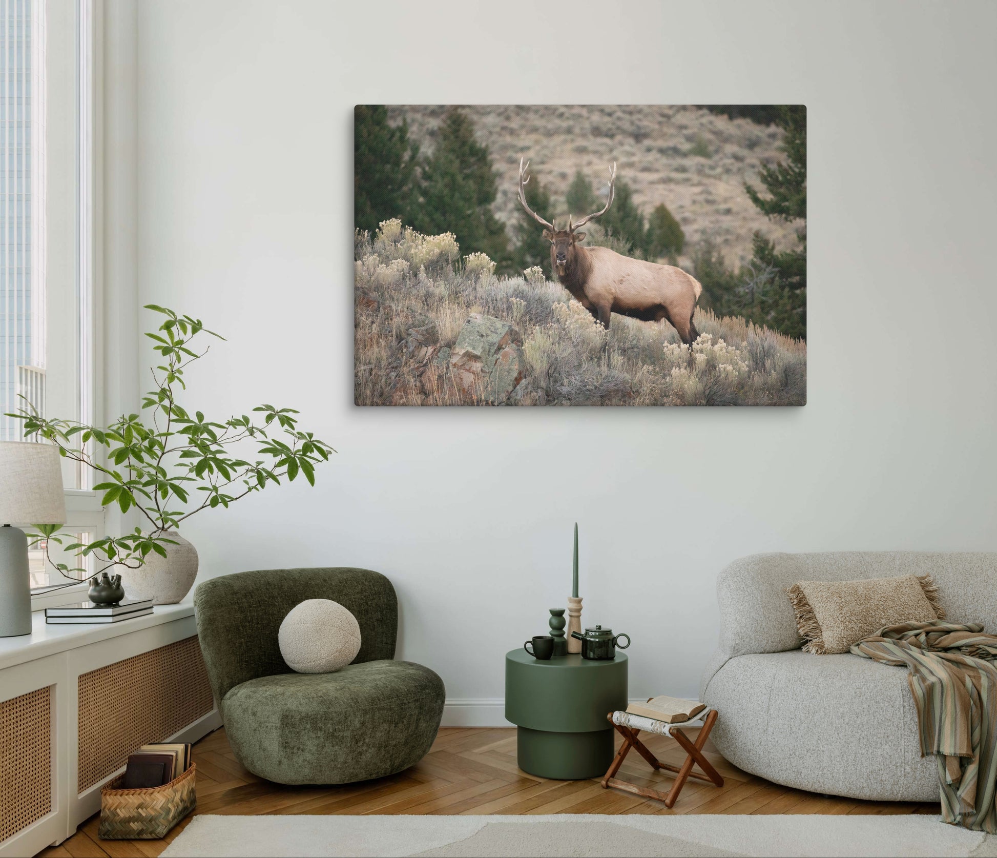 Large bull elk wall art perfect for hunting cabin, lodge, AirBnB decor, gifts for hunters.