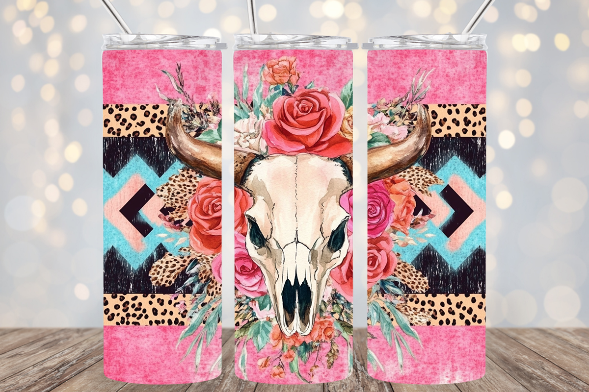 Cow Skull 20 oz. Stainless Steel Tumbler