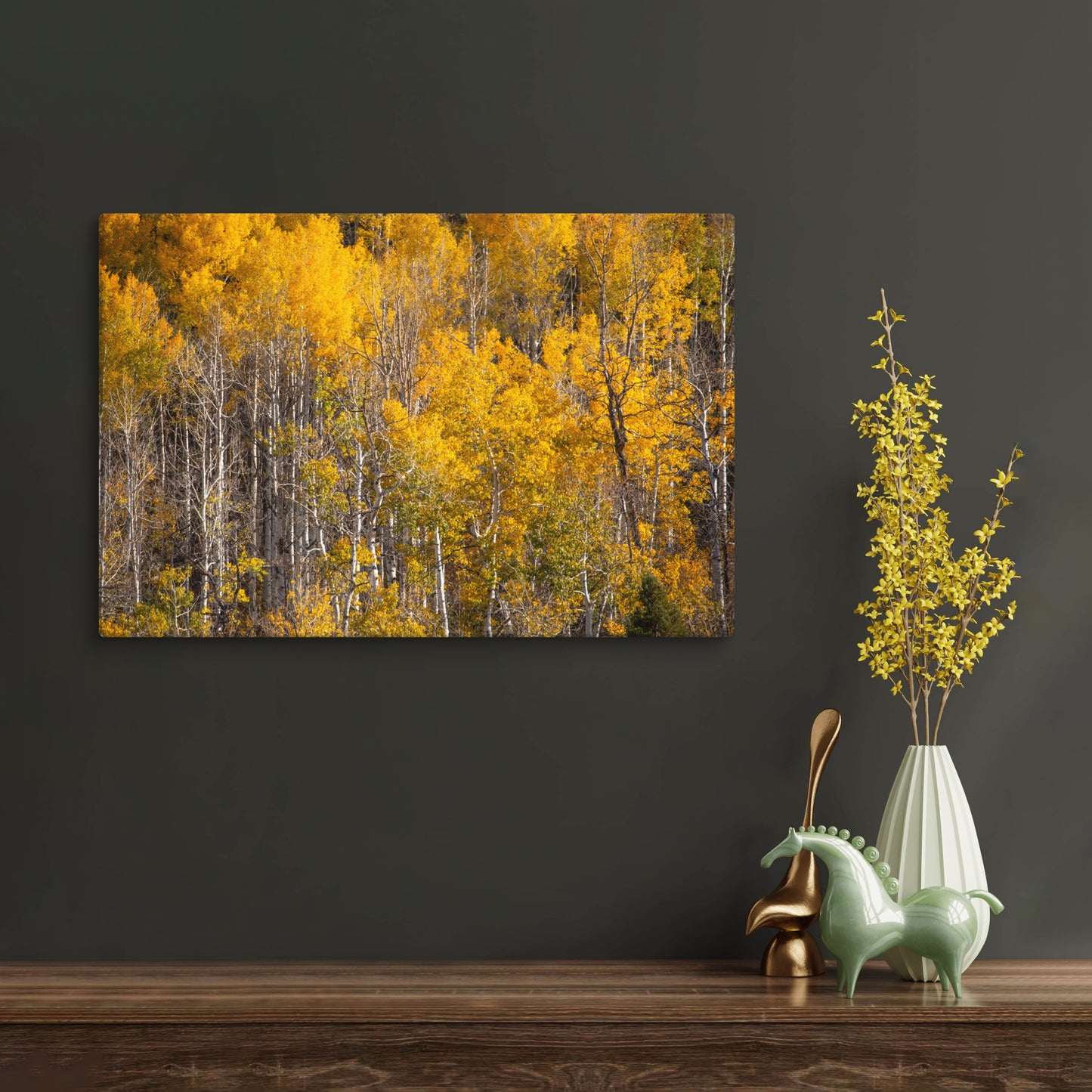 Birch Trees in Fall | Idaho Aspen Trees Canvas Wall Art