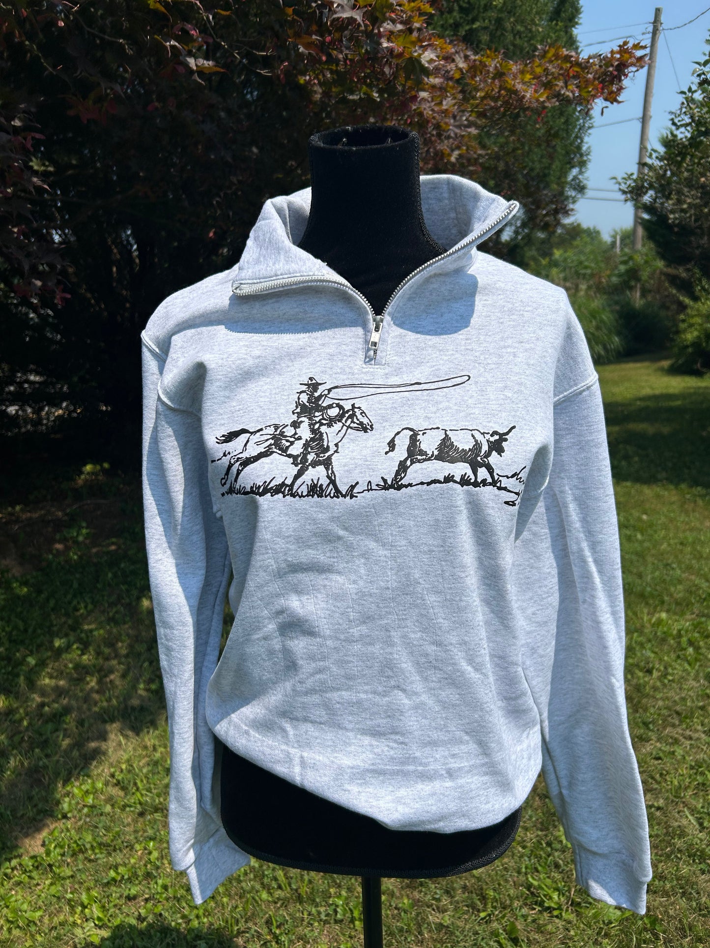 Calf Roping Quarter Zip Pullover by Wranglin' Daisies