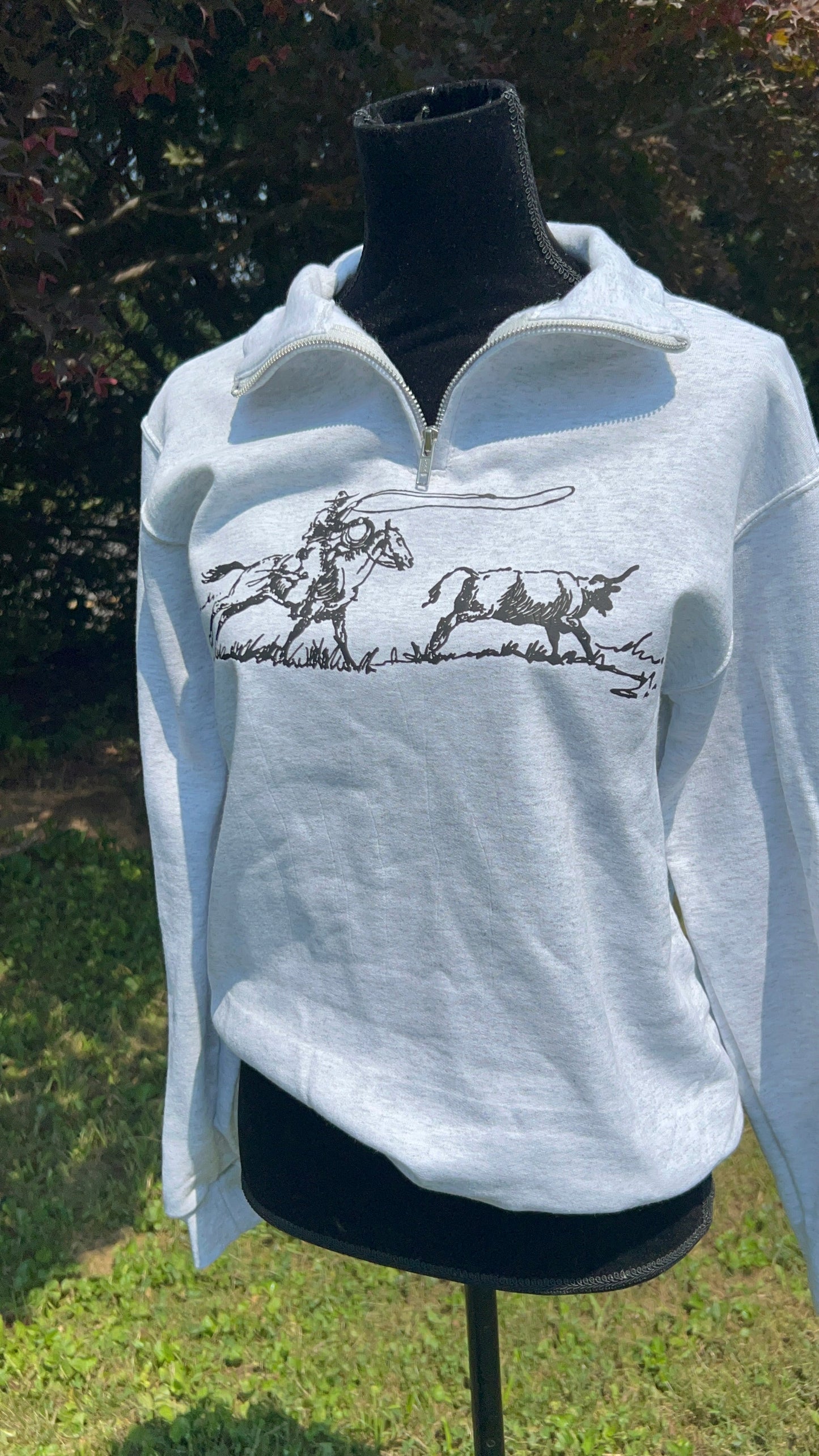 Calf Roping Quarter Zip Pullover by Wranglin' Daisies