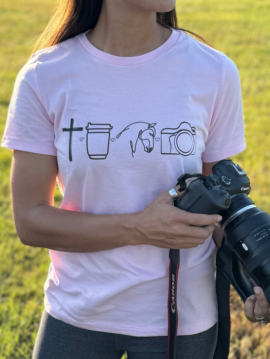 God, Coffee, Horses, Photography | Bella + Canvas Women's Relaxed T-Shirt