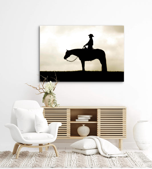 Cowboy Silhouette Metal Print