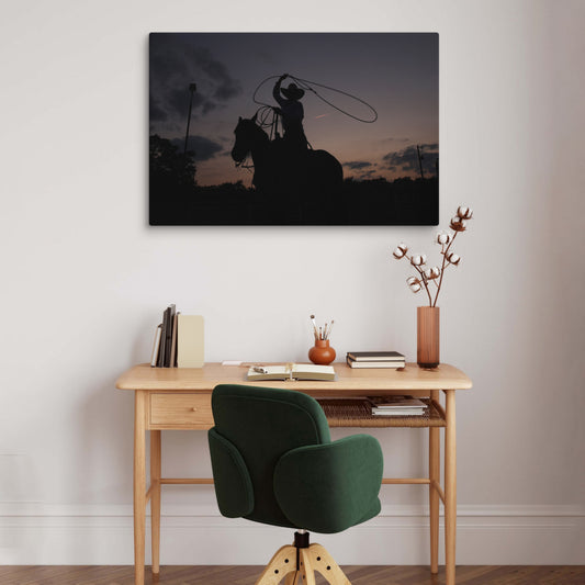 Roper Silhouette, Western Cowboy Wall Art