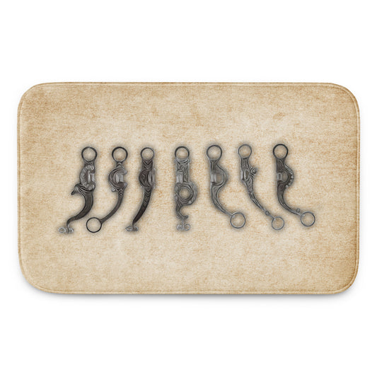 Western Horse Bits Memory Foam Bath Mat