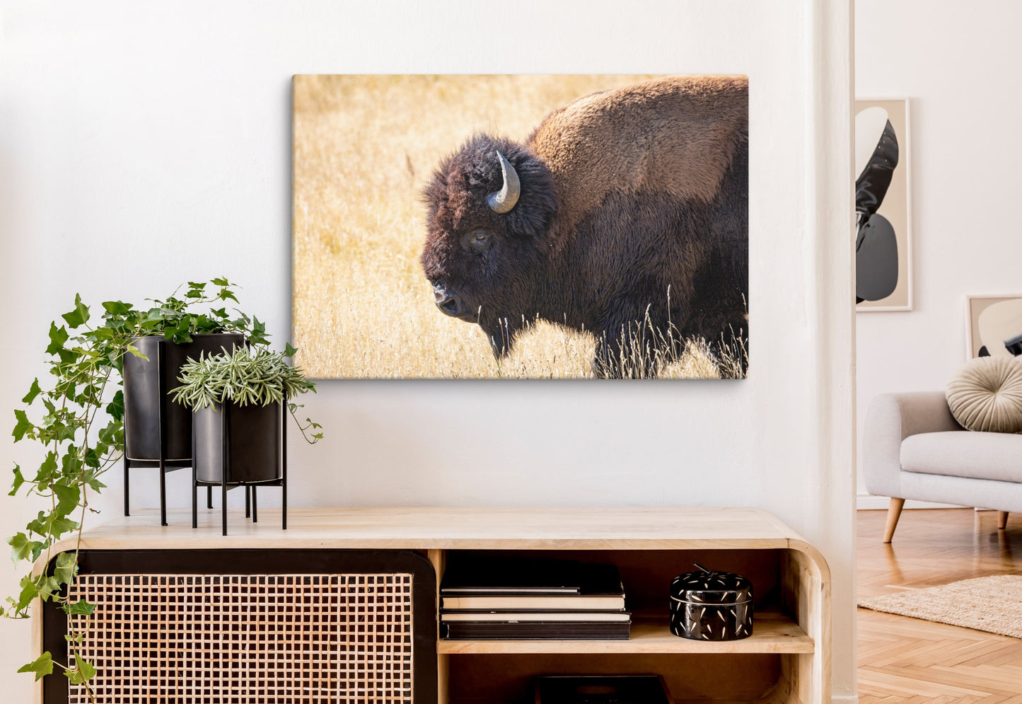 Bison Wall Art | Yellowstone Buffalo, Wildlife AirBnB Decor