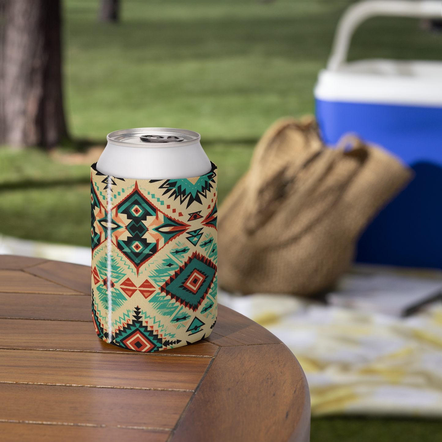 Turquoise Aztec Print Coozie