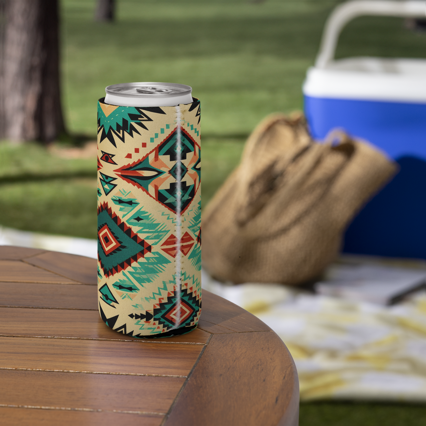 Turquoise Aztec Print Coozie