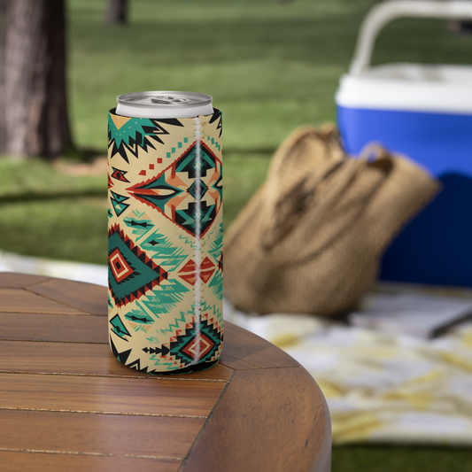 Turquoise Aztec Print Coozie
