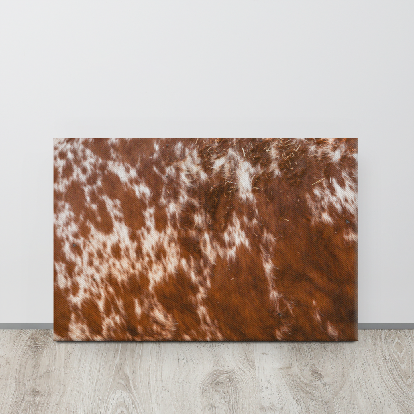 Red and White Cowhide Rustic Western Canvas Wall Art Farmhouse Decor