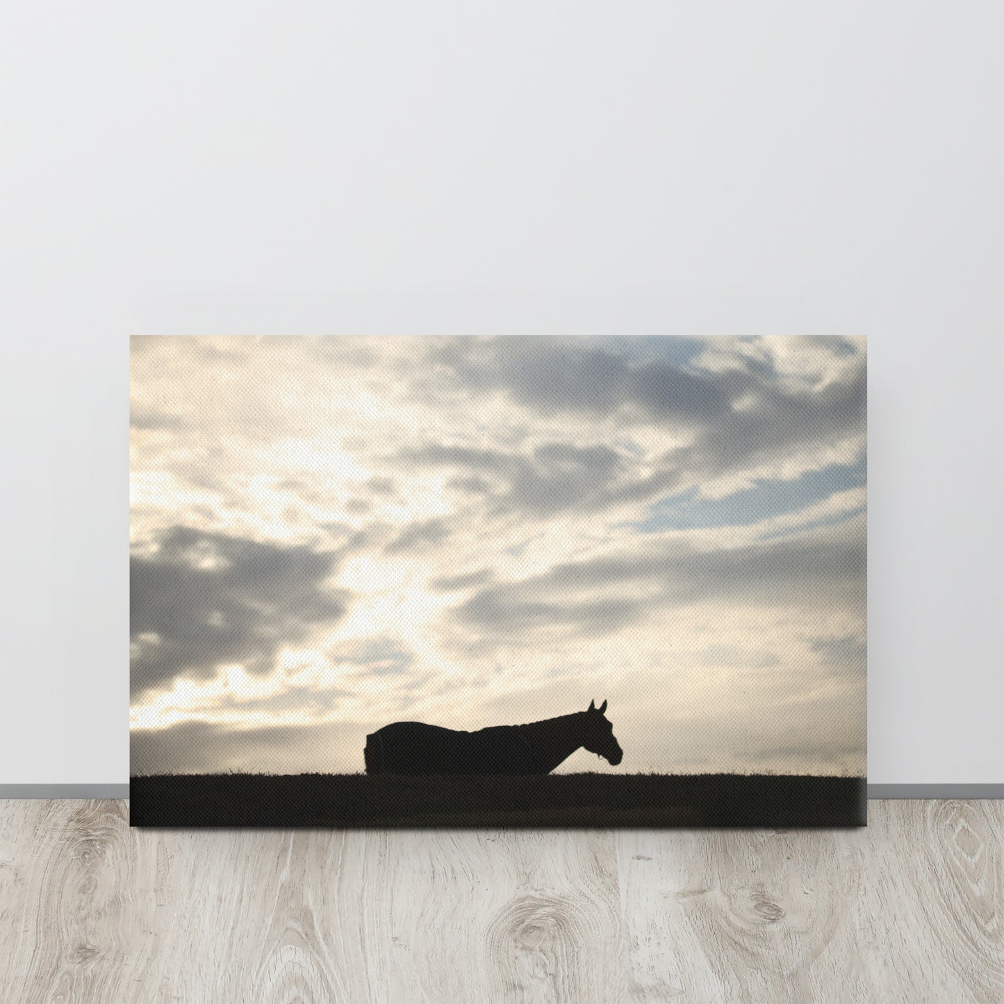 Horse on the Hill Silhouette | Canvas Wall Art | Equestrian Home Decor