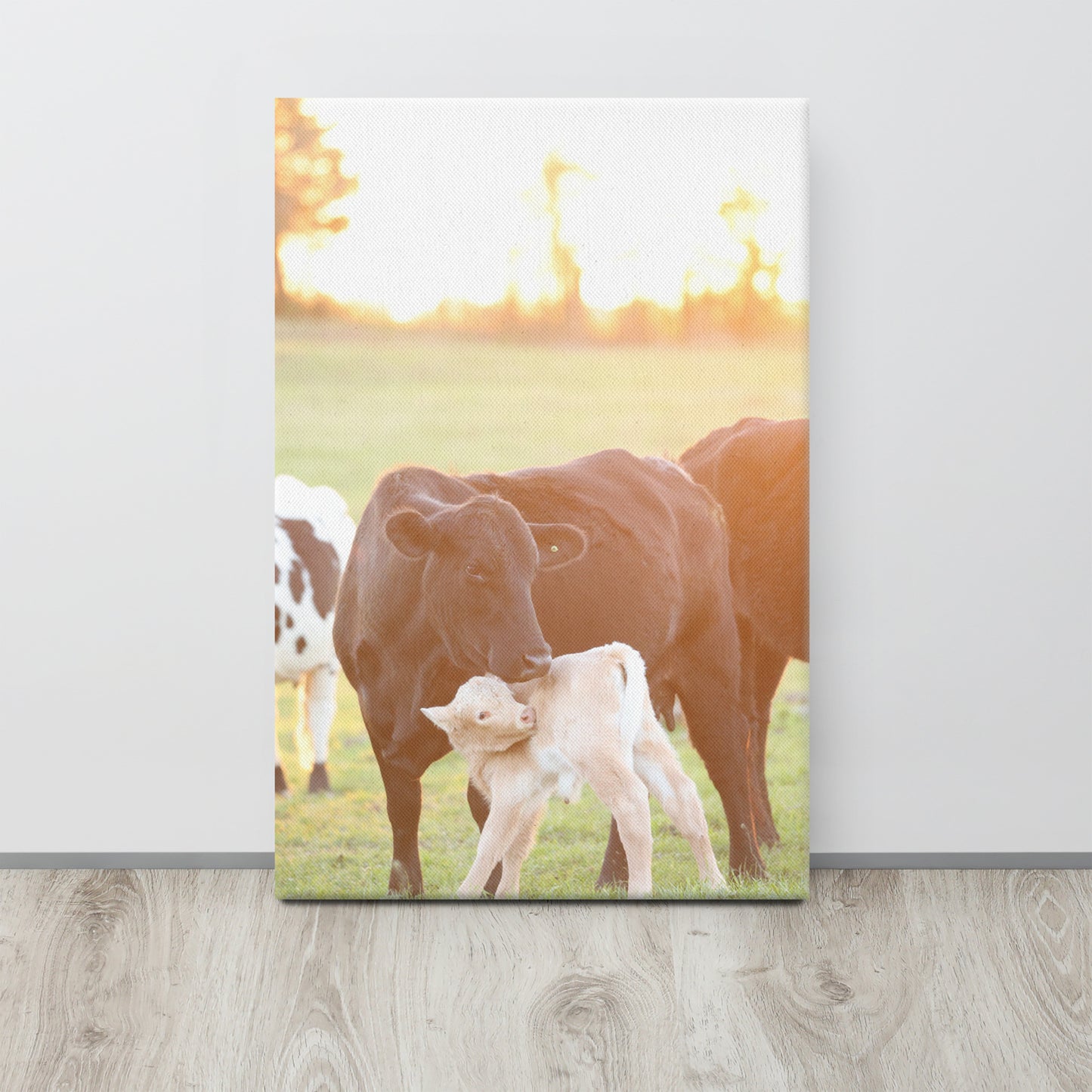 The Watchful Mom | Cow Canvas Wall Art | Western Farmhouse Decor