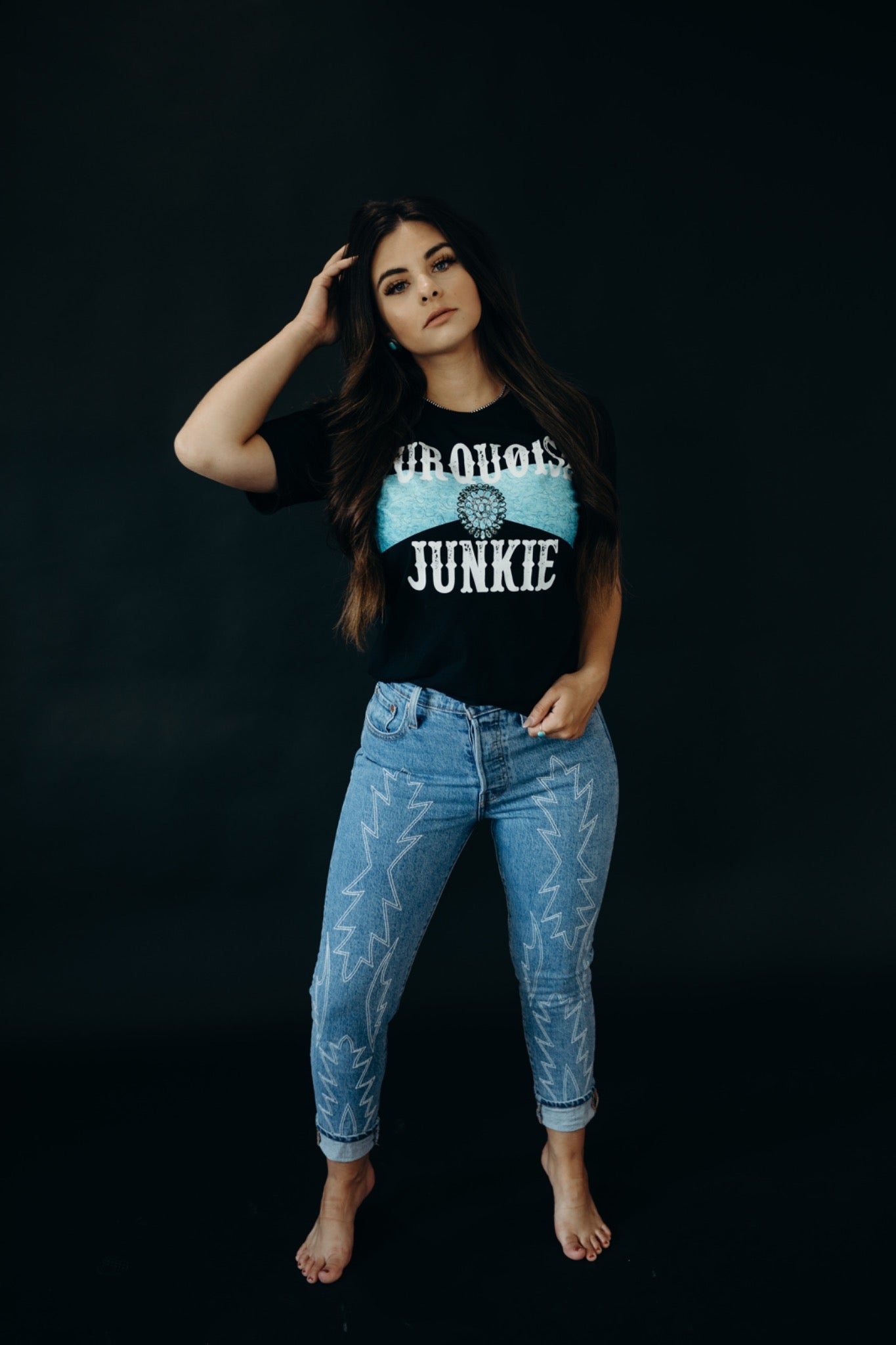 Turquoise Junkie Graphic Tee