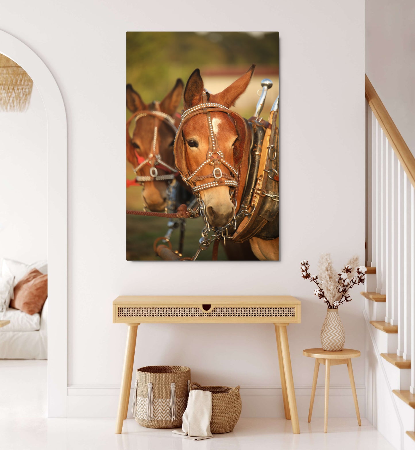 Mule Team Canvas Photo Wall Art | Western Farmhouse Rustic Home Decor