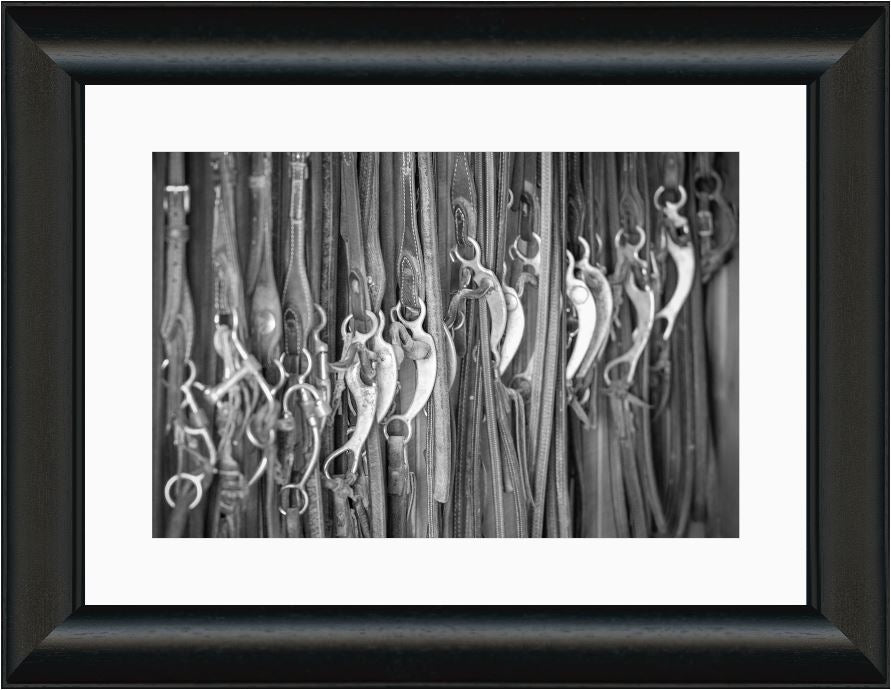 Western Horse Bits Framed Print with 2" Mat