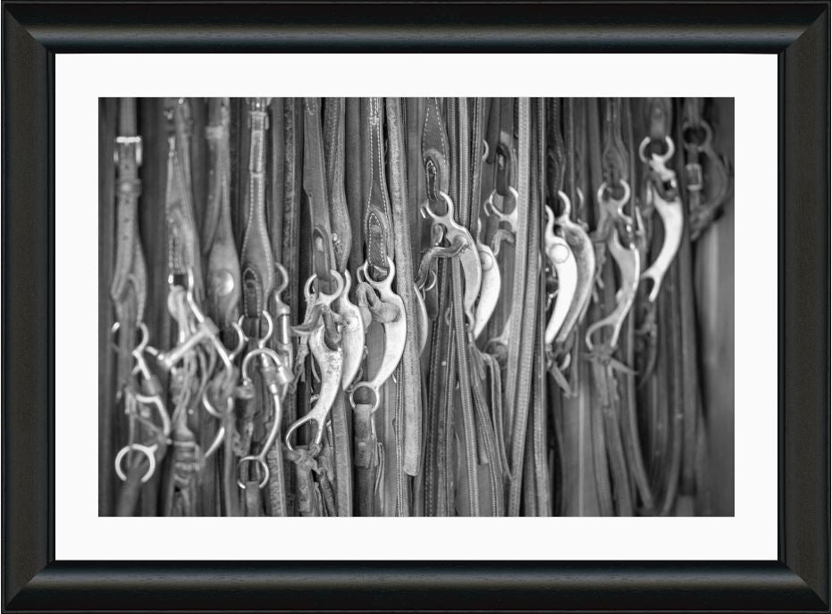 Western Horse Bits Framed Print with 2" Mat