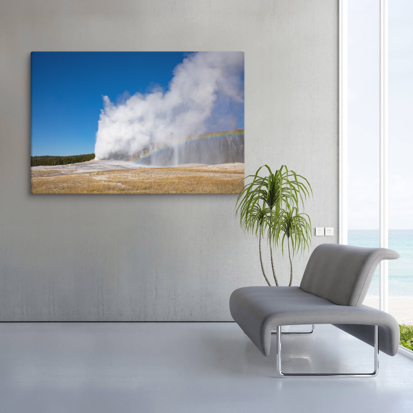 Old Faithful Geyser | Yellowstone National Park | AirBnB Decor, Canvas Wall Art