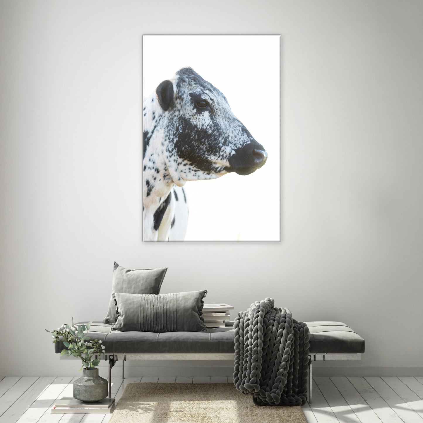 Black and White Cow Original Western Photography Wall Art