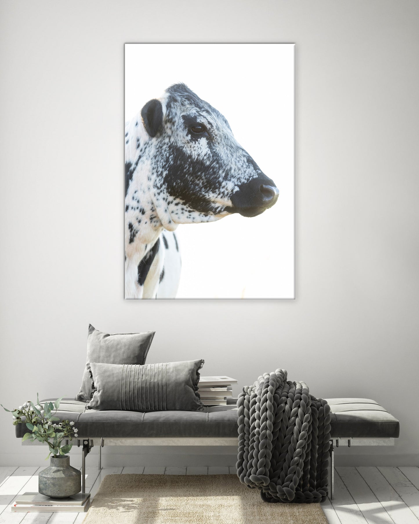 Black and White Cow Original Western Photography Wall Art