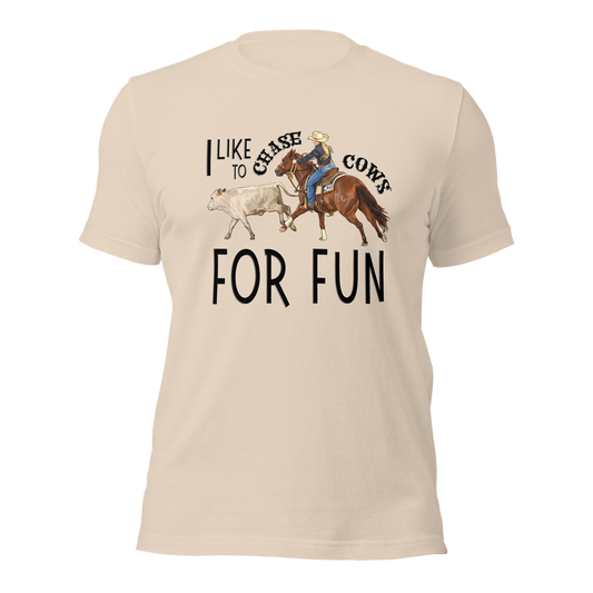 I Like to Chase Cows For Fun Tee